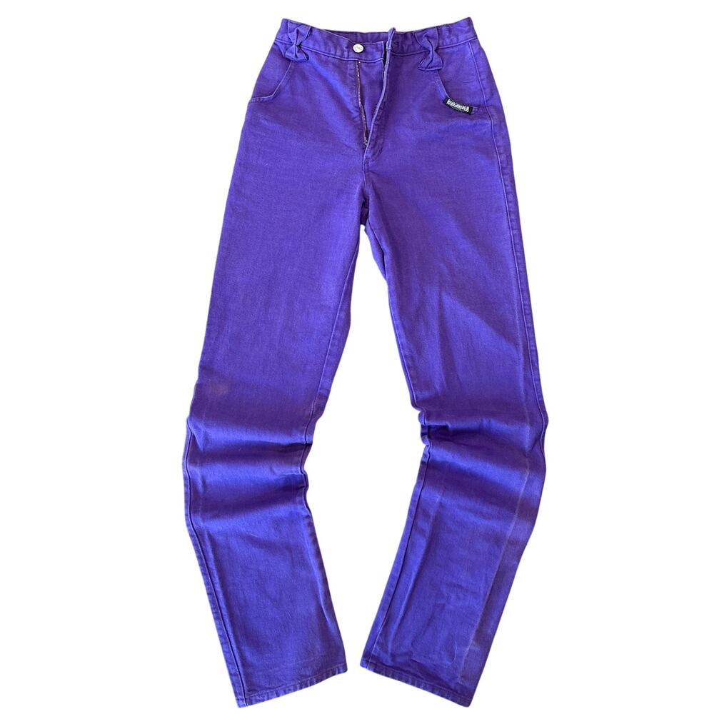 Vintage purple jeans Rough Rider by Circle T Western Rodeo Denim high waist 3/4